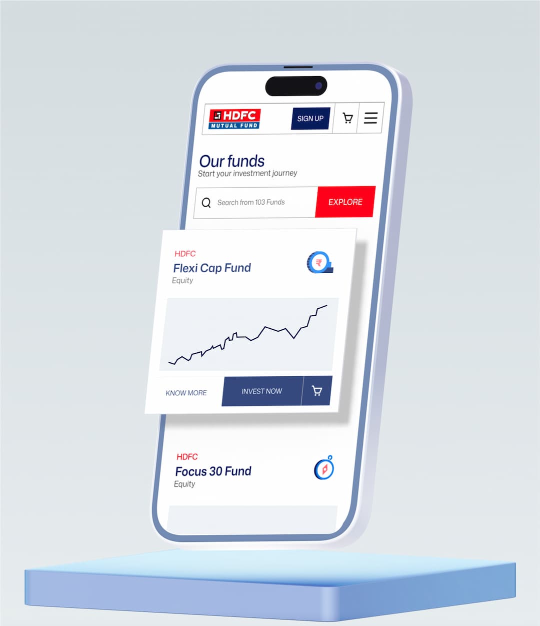 Banner showing investment options