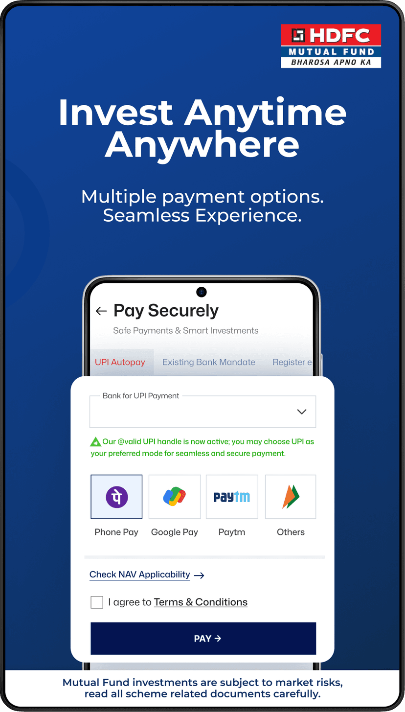 Choose preferred payment mode & invest step